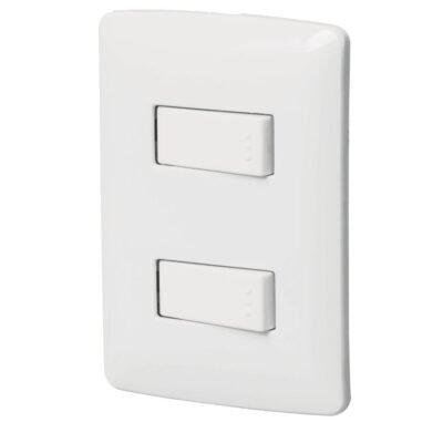 PLACA CON 2 INTERRUPTORES SENCILLOS