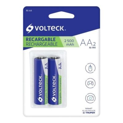 RE-AA 47204 PILAS RECARGABLE AA 1.2V 2.5 A 2 PIEZAS 2500 MAH