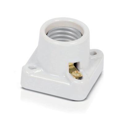 PORTALAMPARA DE PORCELANA CUADRADA SOQUET SOCKET