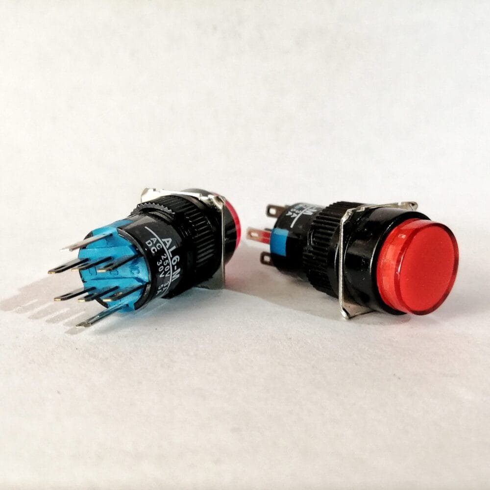 SW PUSH NO-NC, 2 POLOS 8 PIN LED 12V AL6-M