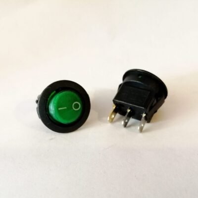 SWITCH ROCKER ON-OFF REDONDO CON LED 12V 3 PIN