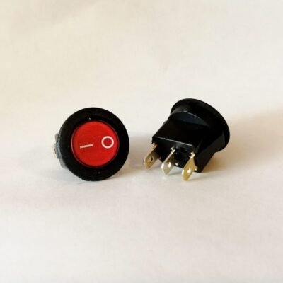 SWITCH ROCKER ON-OFF REDONDO CON LED 120V 3 PIN