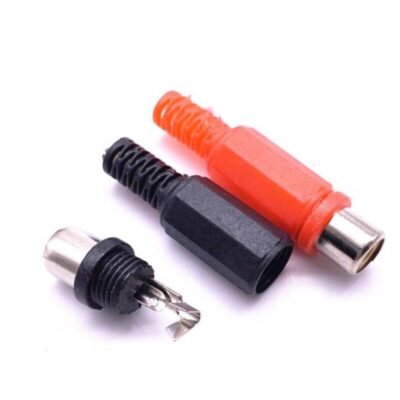 JACK RCA PARA CABLE PLASTICO NEGRO