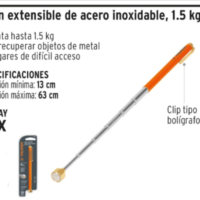 IMAN EXTENSIBLE DE ACERO INOXIDABLE 1.5KG