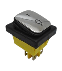 SW ROCKER ON-OFF 4 PIN CON RECUBRIMIENTO RECTANGULAR 30AMP 12V PILOTO AZUL