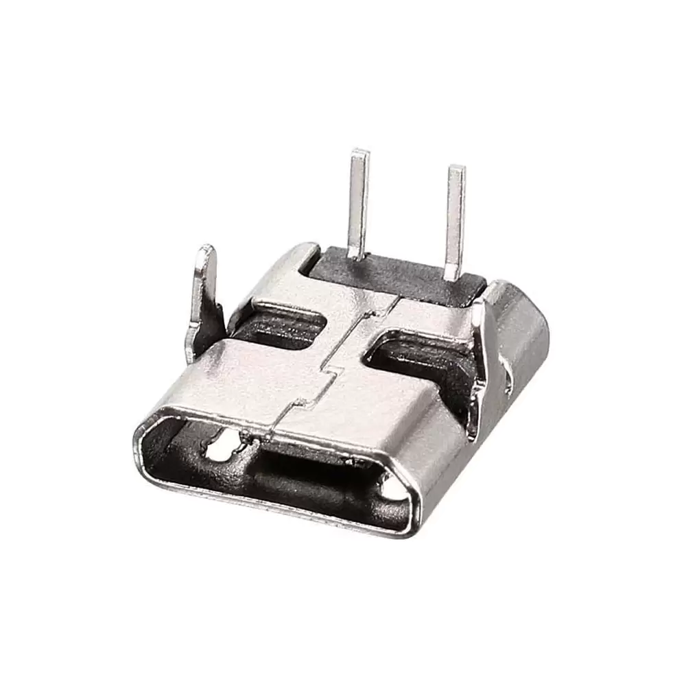 CONECTOR MICROUSB HEMBRA 2 PINES 90° PARA SOLDAR CENTRO DE CARGA