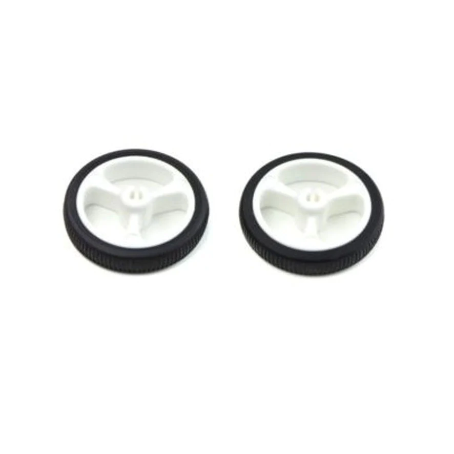 RUEDA DE PLASTICO BLANCA EJE MOTORREDUCTOR LLANTA 2.4MM PZA - Image 2