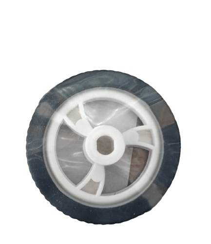 RUEDA DE PLASTICO BLANCA EJE MOTORREDUCTOR LLANTA 2.4MM PZA