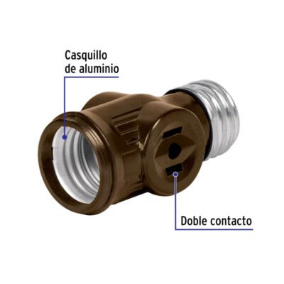 PORTALAMPARA LADRÓN CON DOBLE CONTACTO