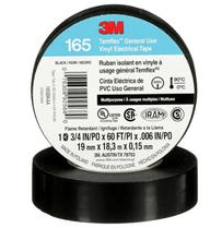 CINTA DE AISLAR NEGRA PVC 600V 90°C 18MTS MARCA 3M