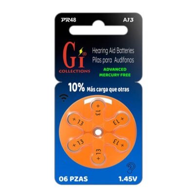13 PR48 PILA Gi P/EQUIPO AUDITIVO BLISTER CON 6 PILAS 1.45V