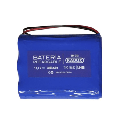 PILA RECARGABLE LI-ION TIPO 3(18650) 2800mA 11.1V CON CONECTOR UNIVERSAL