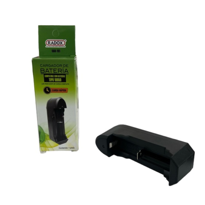 CARGADOR DE BATERIA COMPATIBLE CON BATERIAS TIPO 18650 CARGA RAPIDA